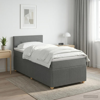 Cama Box Spring Con Colchón Tela