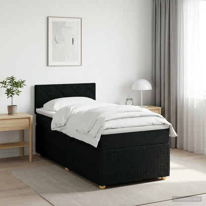 Cama Box Spring Con Colchón Tela