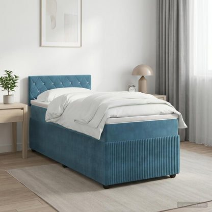 Cama Box Spring Con Colchón Terciopelo