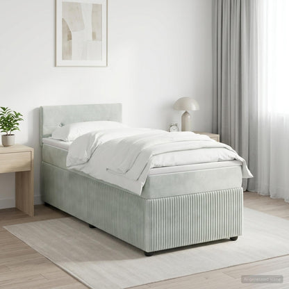 Cama Box Spring Con Colchón Terciopelo