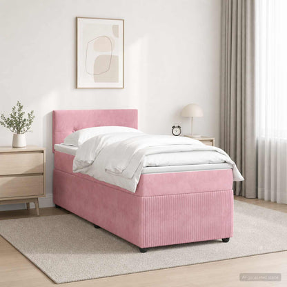 Cama Box Spring Con Colchón Terciopelo