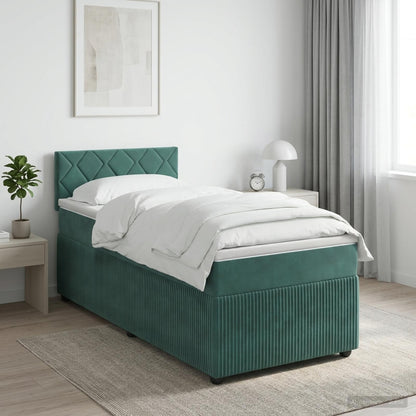 Cama Box Spring Con Colchón Terciopelo