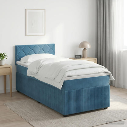 Cama Box Spring Con Colchón Terciopelo