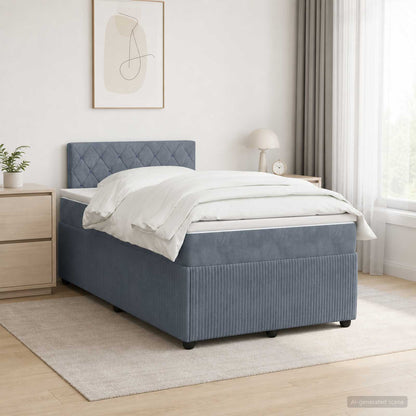 Cama Box Spring Con Colchón Terciopelo