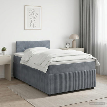 Cama Box Spring Con Colchón Terciopelo