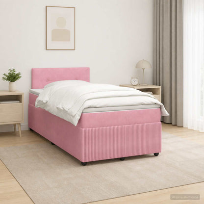 Cama Box Spring Con Colchón Terciopelo