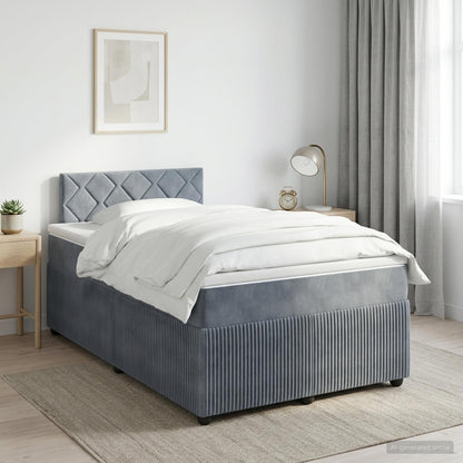 Cama Box Spring Con Colchón Terciopelo