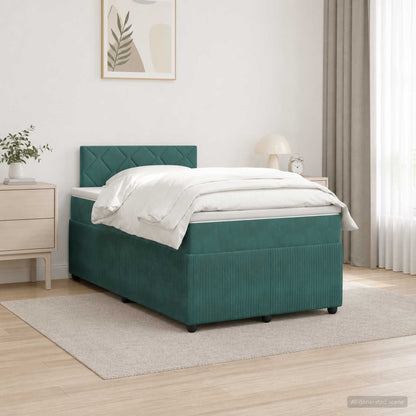 Cama Box Spring Con Colchón Terciopelo