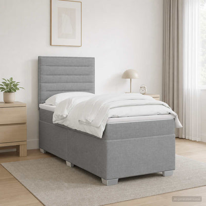 Cama Box Spring Con Colchón Tela
