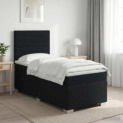 Cama Box Spring Con Colchón Tela