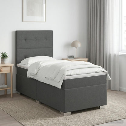 Cama Box Spring Con Colchón Tela