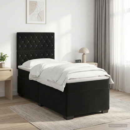 Cama Box Spring Con Colchón Terciopelo