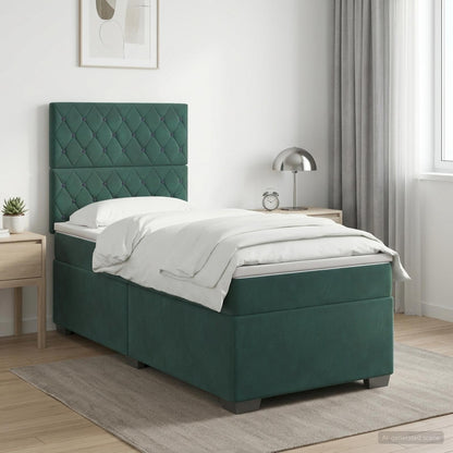 Cama Box Spring Con Colchón Terciopelo