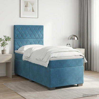 Cama Box Spring Con Colchón Terciopelo
