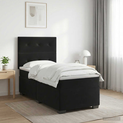 Cama Box Spring Con Colchón Terciopelo