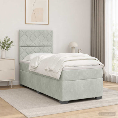 Cama Box Spring Con Colchón Terciopelo