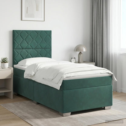 Cama Box Spring Con Colchón Terciopelo