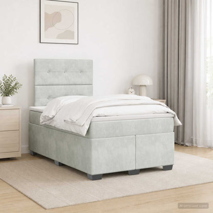 Cama Box Spring Con Colchón Terciopelo