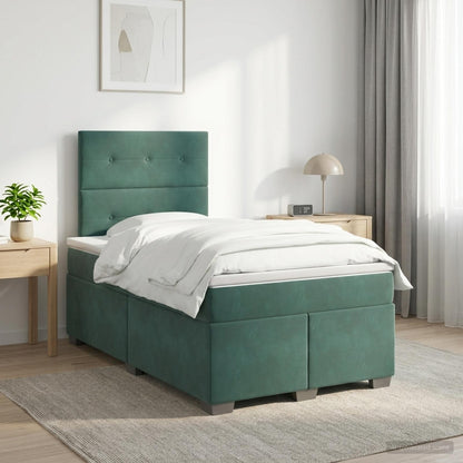 Cama Box Spring Con Colchón Terciopelo
