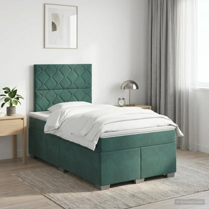 Cama Box Spring Con Colchón Terciopelo