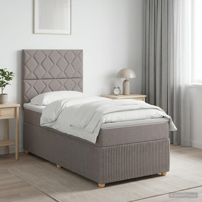 Cama Box Spring Con Colchón Tela
