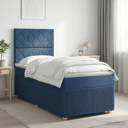 Cama Box Spring Con Colchón Tela
