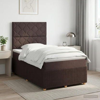 Cama Box Spring Con Colchón Tela