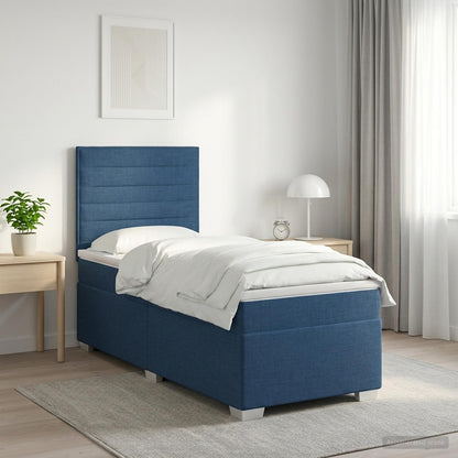 Cama Box Spring Con Colchón Tela