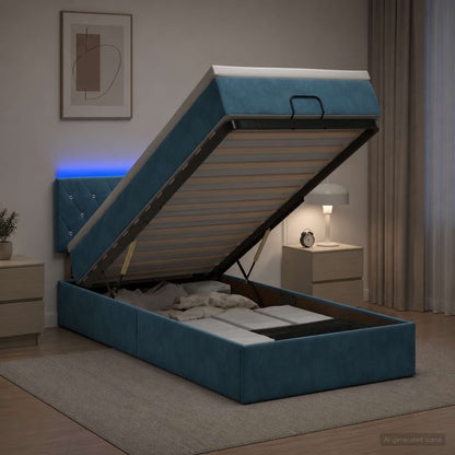 Estructura De Cama Otomana Colchón Terciopelo
