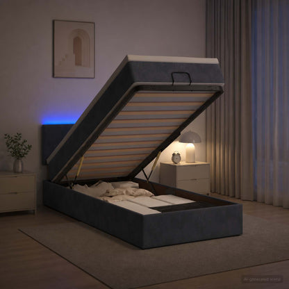 Estructura De Cama Otomana Colchón Terciopelo