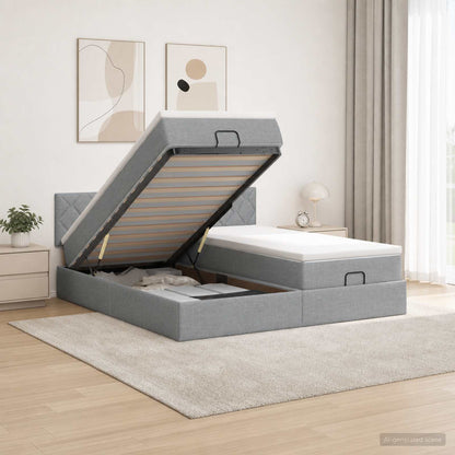 Estructura Cama Otomana Colchones Tela 200X200Cm