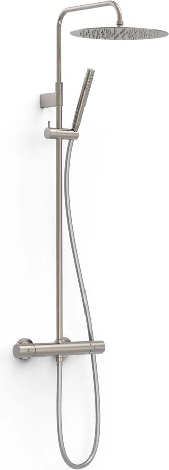 Columna de grifería para ducha termostático Tres Max-Tres acero rociador mural 2 vías Ø300mm