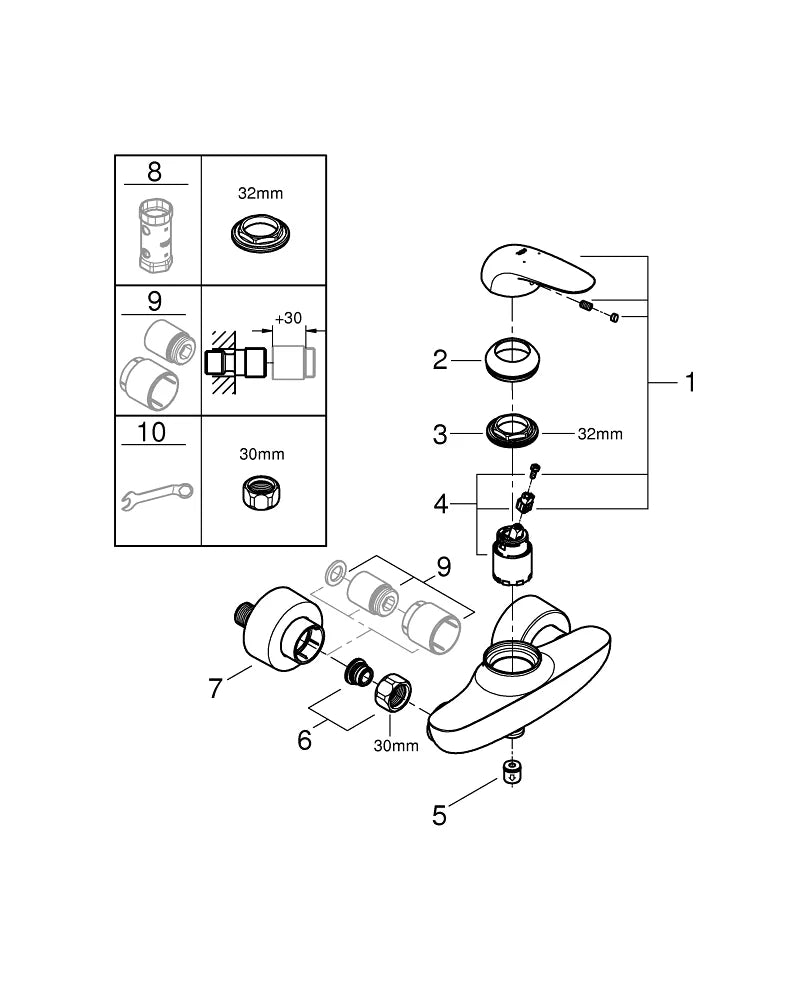 Ducha Grohe Eurostyle solid monomando cromo