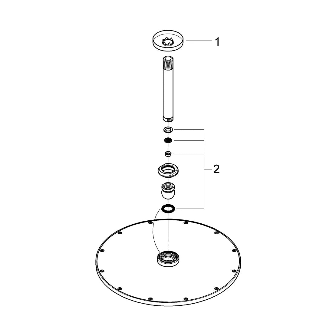 Rociador de ducha redondo Grohe rainshower - Cobre cepillado