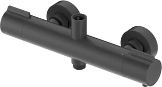 Columna de grifería para ducha termostático Stillo Hera negro rociador mural 2 vías Ø248mm maneral de 3 funciones