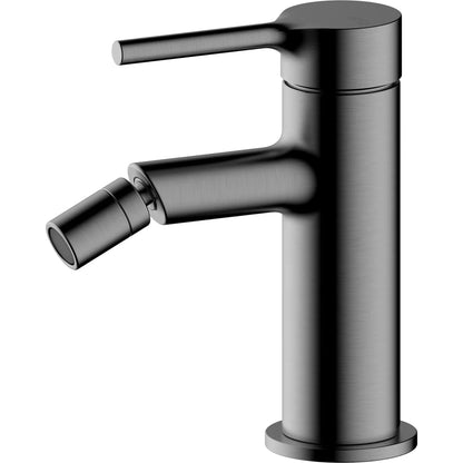 Grifo monomando para bidé Stillo Hades acabado Gun Metal con boquilla orientable y diseño moderno minimalista