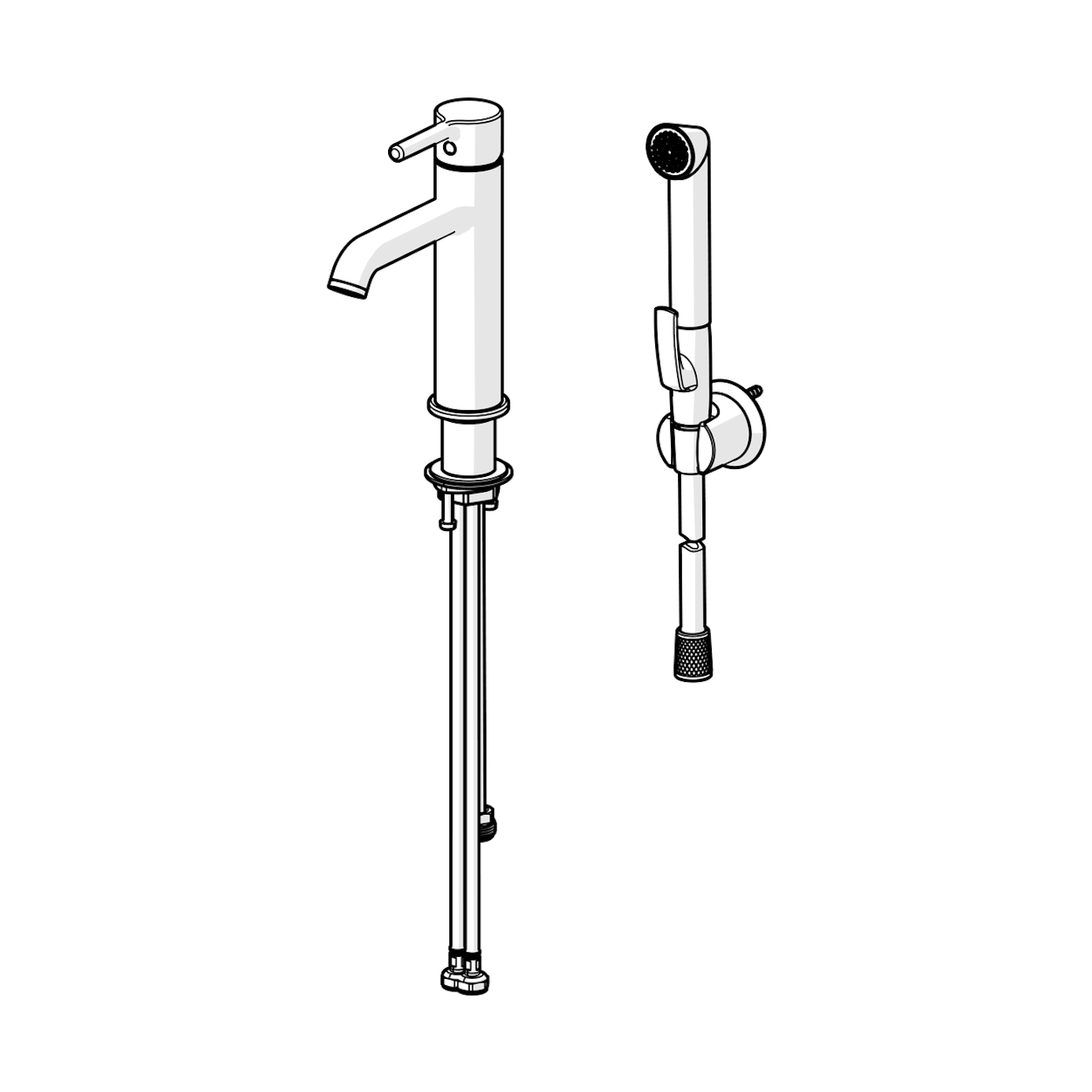 Grifo de Lavabo Oras Optima Style 2606FH-81 con Bidetta – Bronce Cepillado