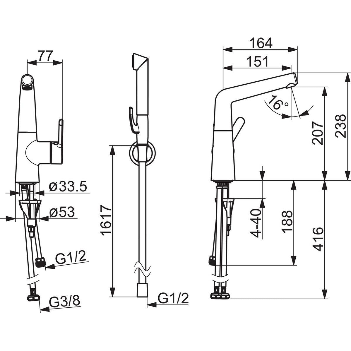 Grifo de Lavabo Oras Inspera 3008F