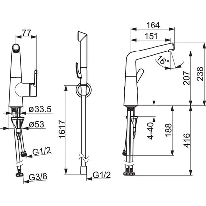 Grifo de Lavabo Oras Inspera 3008F