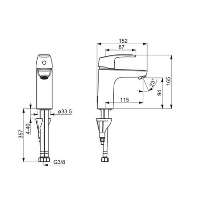Grifo de lavabo Oras Safira 1011F XL - Cromo