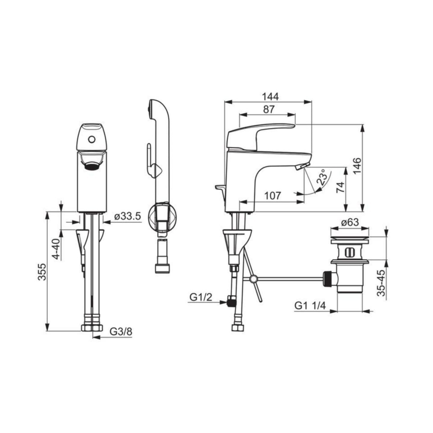 Grifo de Lavabo Oras Safira 1008