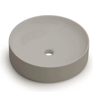 Lavabo redondo sobre encimera Stillo Nun de 430mm en porcelana color moka mate