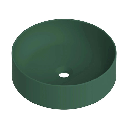 Lavabo redondo sobre encimera Stillo Nun Mini Spring de 370mm en color verde bosque