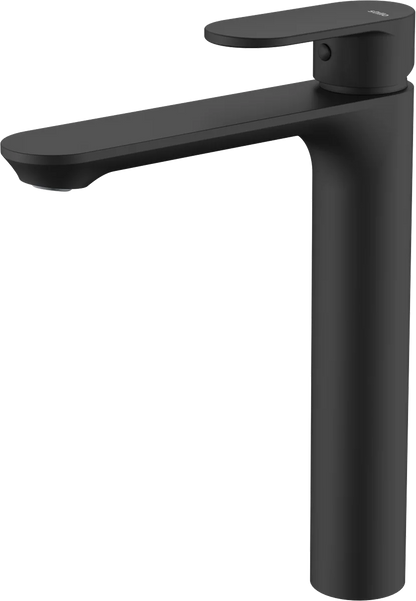 Grifo de lavabo extra alto Stillo Aura Evo Cold Open negro con aireador