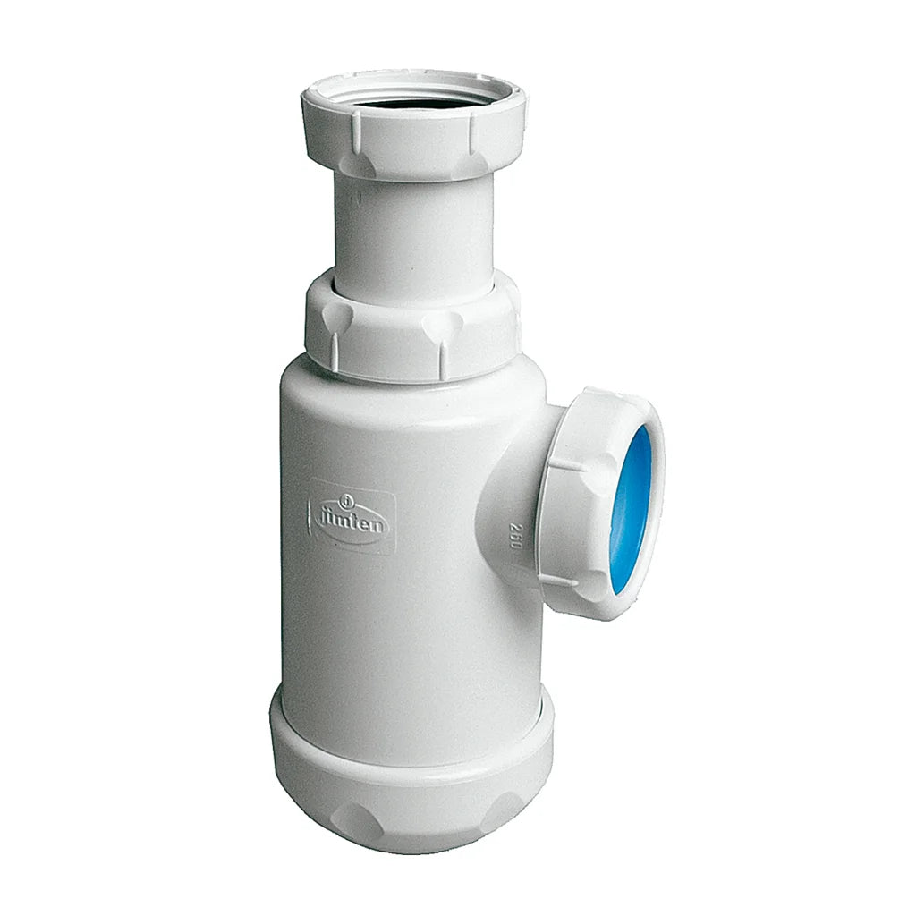 Sifón botella horizontal Jimten lavabo/bidet 1 1/4" blanco Ø32mm S-65