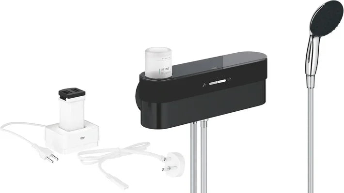 Ducha Grohe Purefoam monomando pulsador - Negro/Cromo