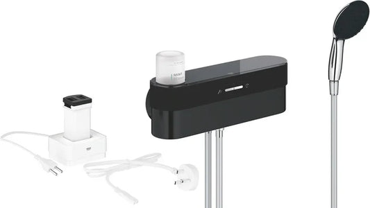 Ducha Grohe Purefoam monomando pulsador - Negro/Cromo