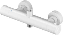 Columna de grifería para ducha termostático Stillo Zeus blanco rociador mural 2 vías Ø250mm