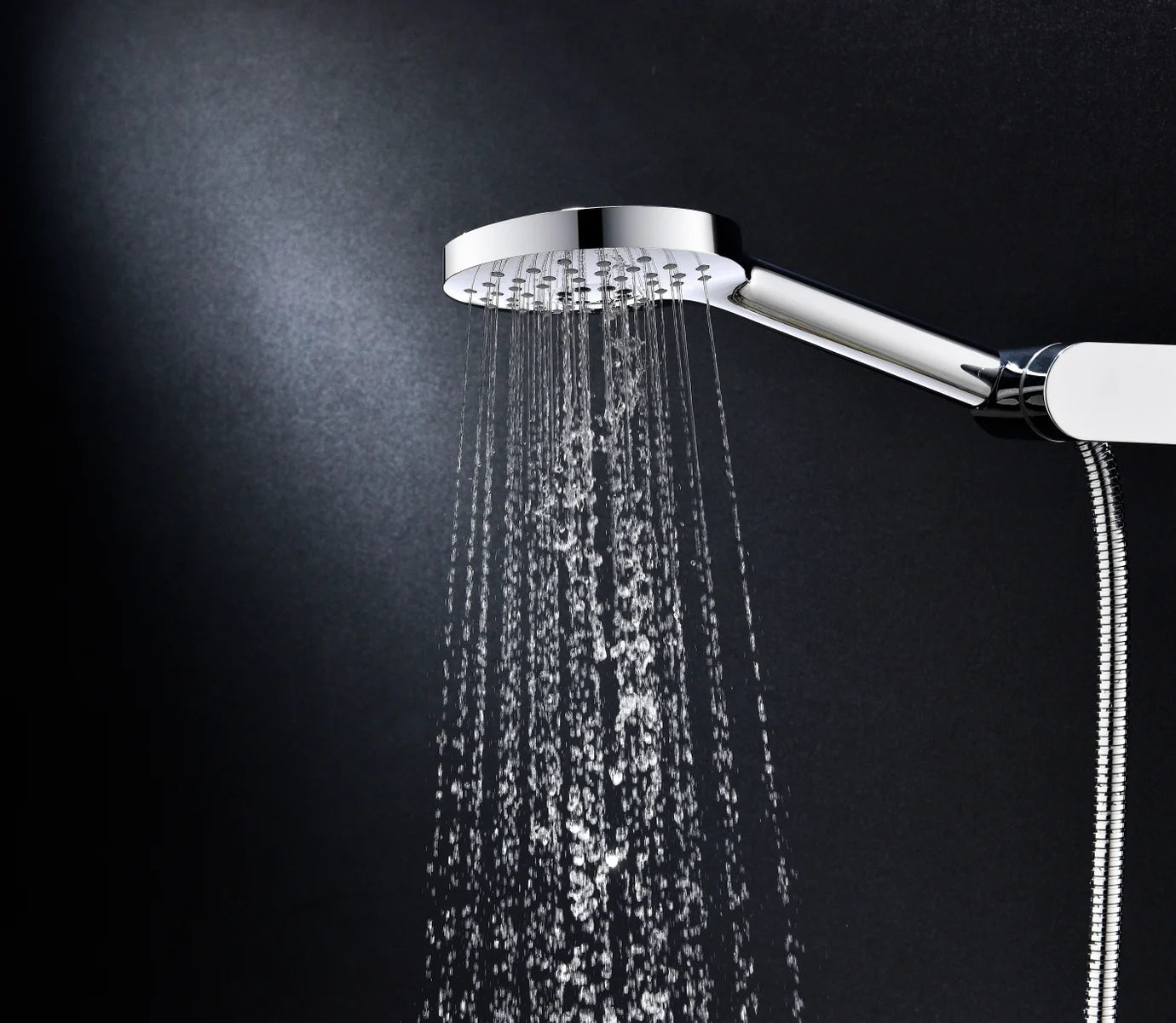 Columna de grifería para ducha termostático Stillo Hades gun metal rociador mural 2 vías Ø250mm maneral de 3 funciones