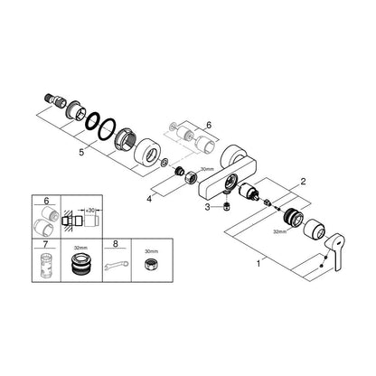 Ducha Grohe Lineare monomando plata